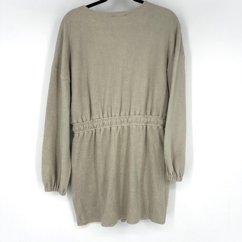NWT Lovers & Friends Long Sleeve Drawstring Waist Sweater Mini Dress Tan XL - Picture 5 of 8